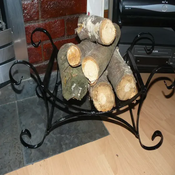 Log basket holder oblong fireside