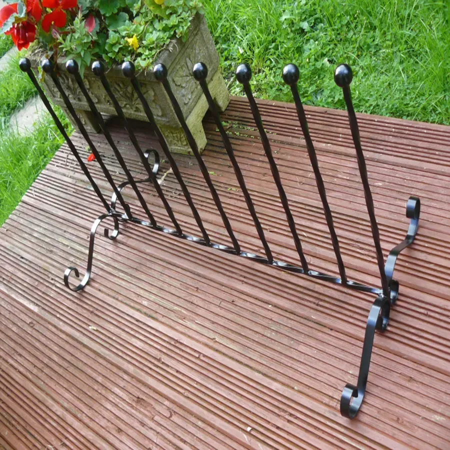Welly boot rack Wrought iron scrolled 2 to 5 pair wellington boot riding boot Wimborne wrought iron works