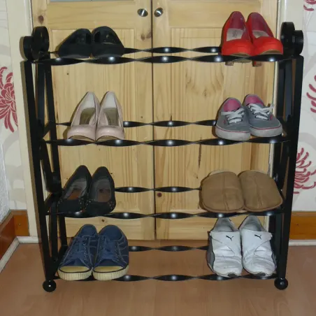 Shoe rack organiser stand 12 pairs scrolled wrought iron