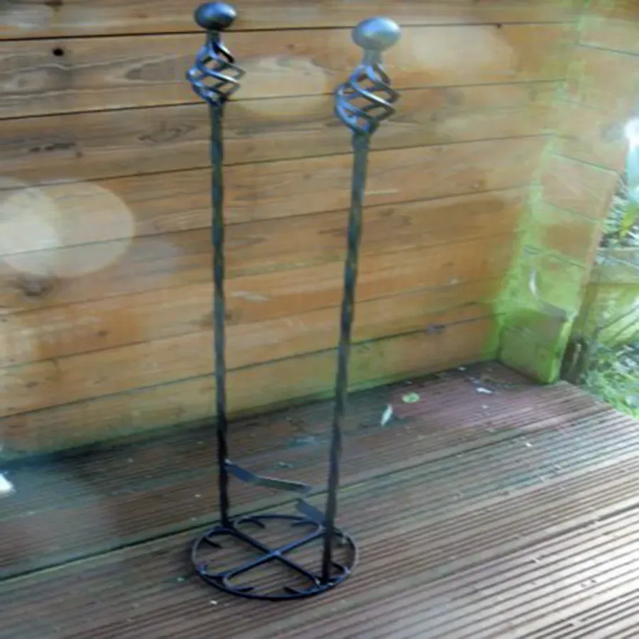 Boot jack free standing tall double handed wrought iron Wimborne wrought iron works