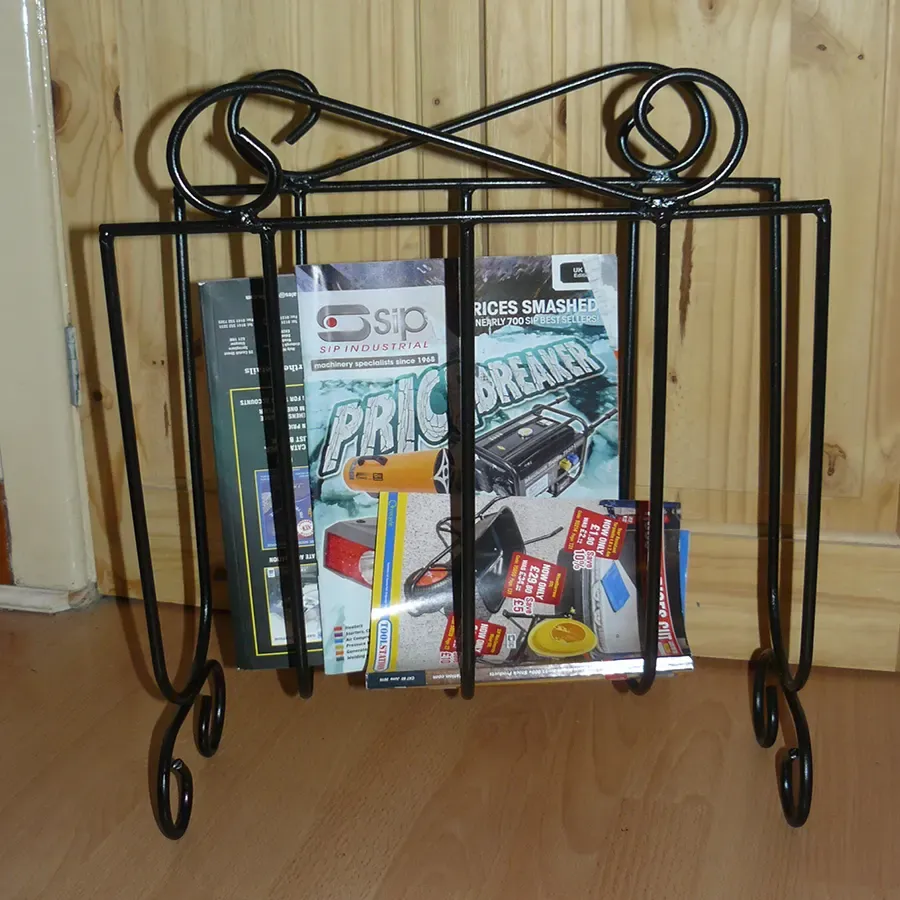 Magazine rack holder storage stand Wimborne wrought iron works