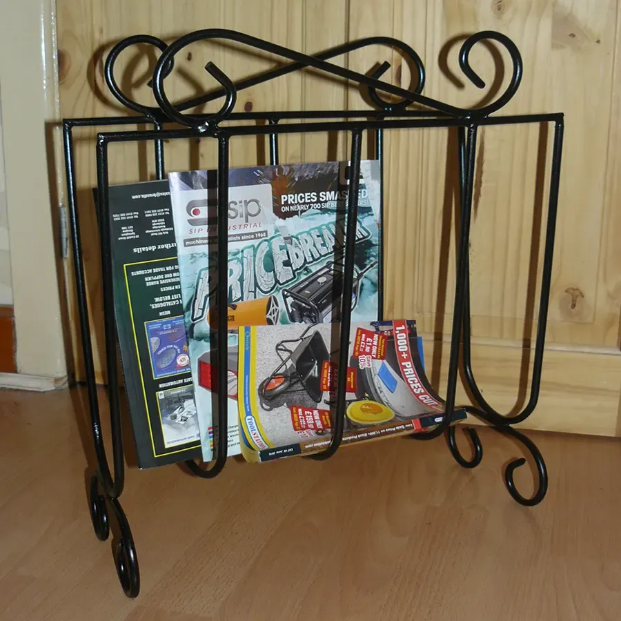 Magazine rack holder storage stand Wimborne wrought iron works