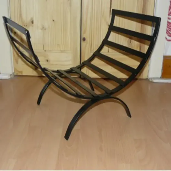 Log basket contemporary style fire side wood storage Wimborne wrought iron works