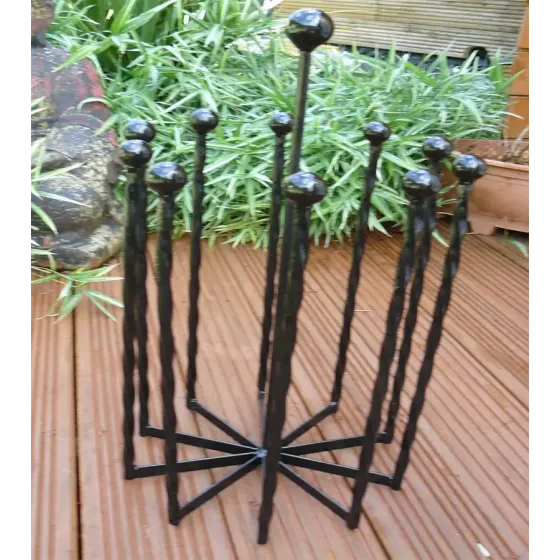 Wellington boot holder - welly rack black 5 pairs adult size use inside or outside