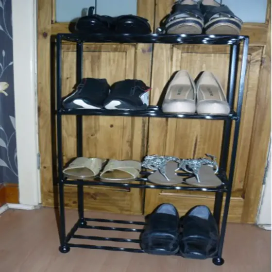 Shoe rack wrought iron for eight pairs of shoes or walking boots