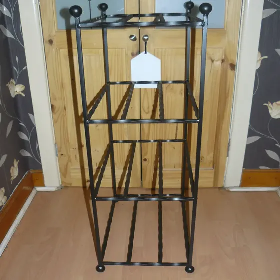 Wrought iron tall shoe rack 8 to 12 boots or shoes Wimborne wrought iron works