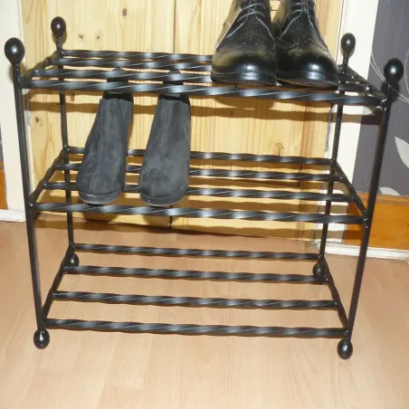 Wrought iron 6 to 9 pair shoe rack
