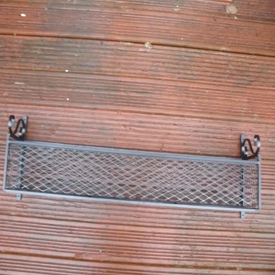 Wrought iron 46in window trough with wire insert hand crafted