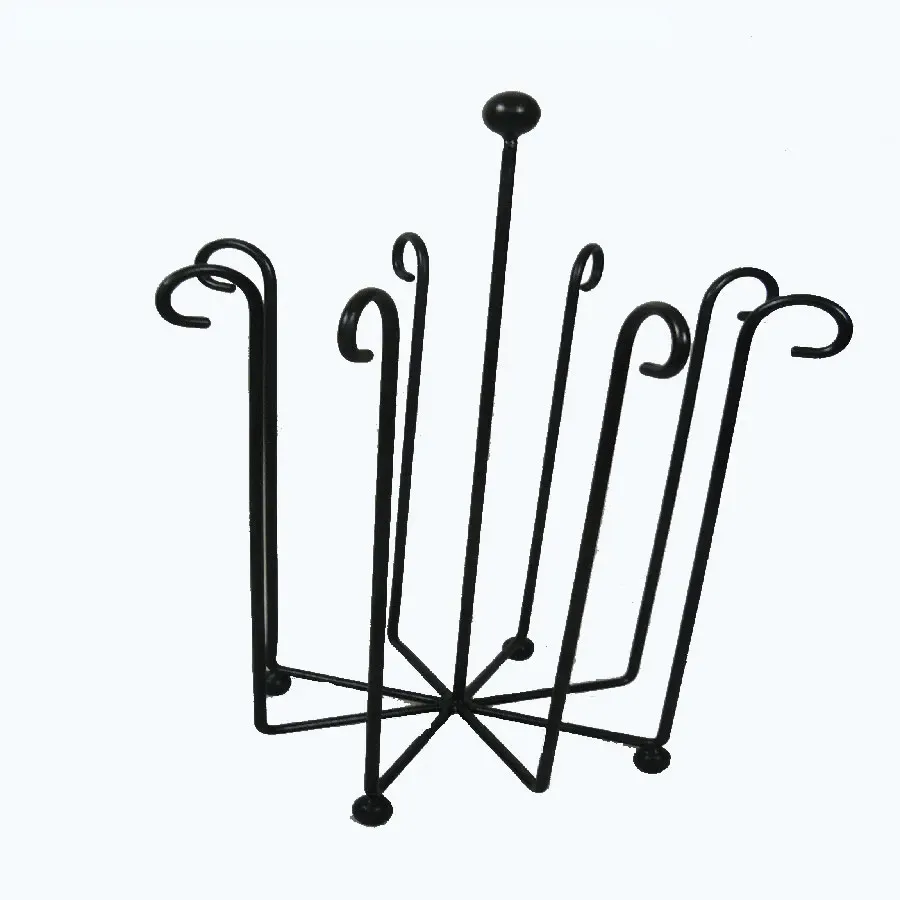 Wellington boot rack circular wrought iron 4 pair wrought flower shape