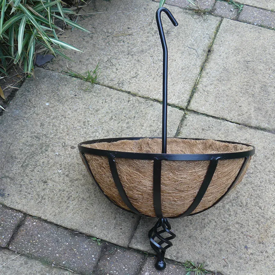 14in hanging basket and bracket wrought iron Wimborne wrought iron works