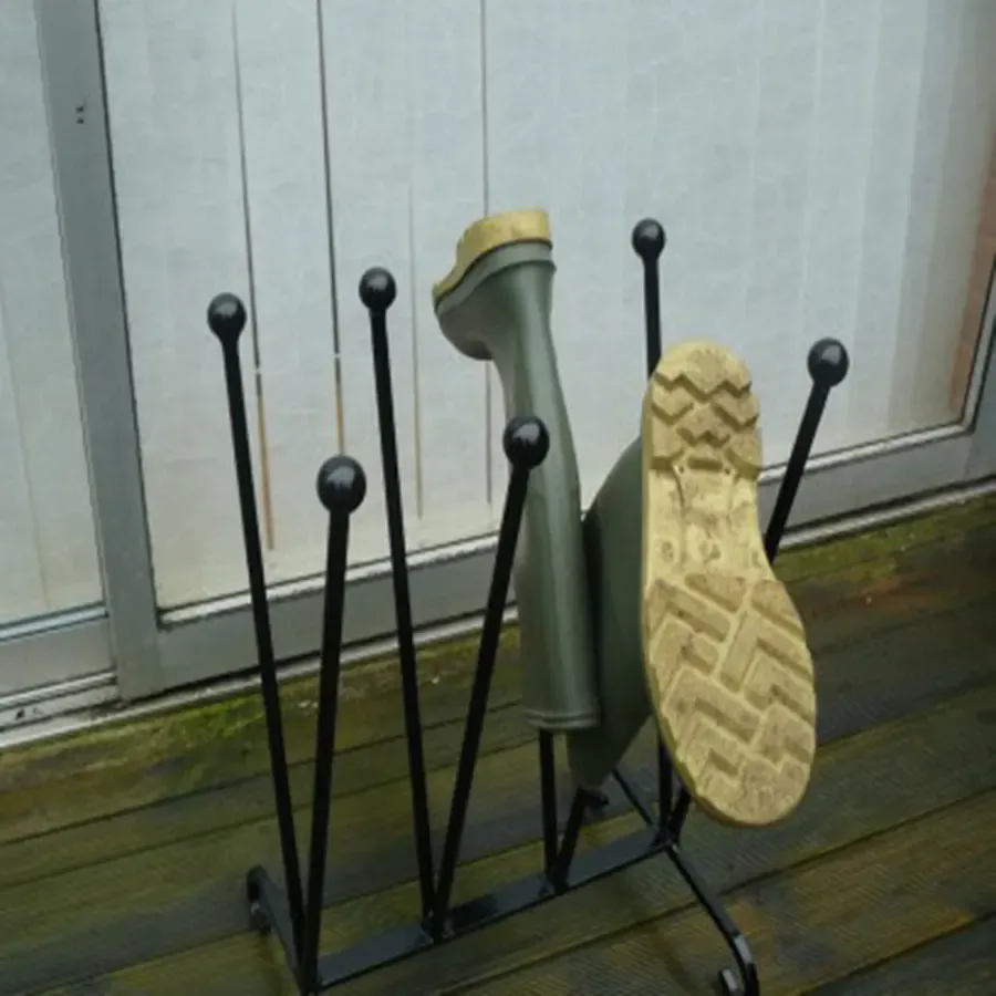 Four pair angled wellington boot rack Wimborne wrought iron works