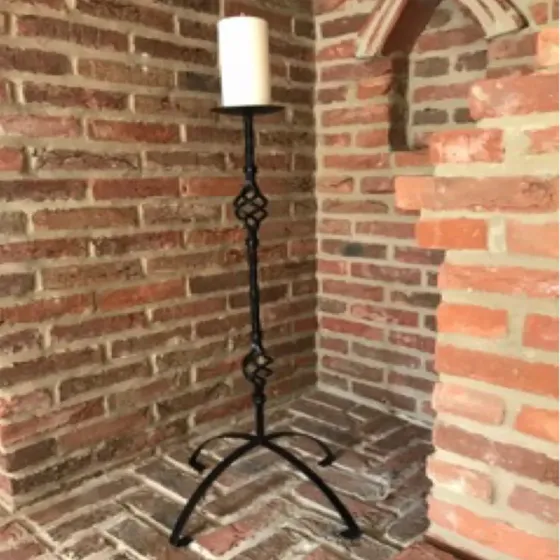 Candle sticks 34in tall wrought iron black metal Wimborne wrought iron works