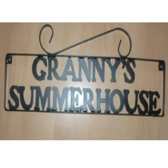 Granny`s summerhouse sign wrought iron Wimborne wrought iron works