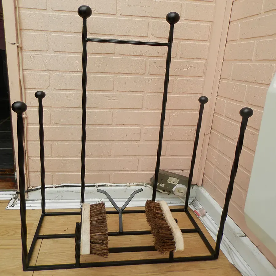 2 pair wellington boot holder rack with boot jack scraper and cleaner Wimborne wrought iron works