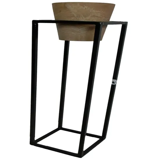 Wrought iron black contemporary square plant pot stand Wimborne wrought iron works