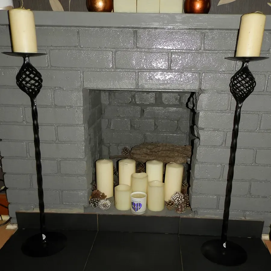 Contemporary 30in tall candle holders Wimborne wrought iron works