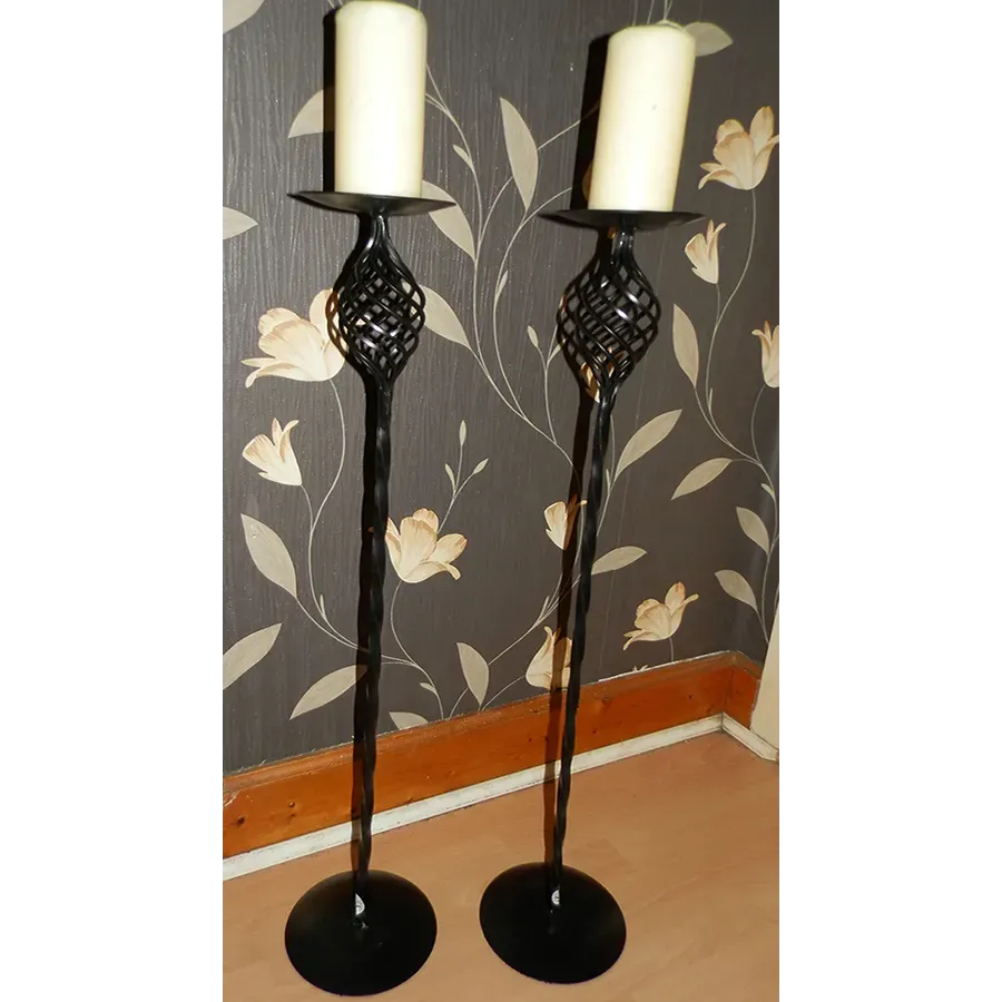 Contemporary 30in tall candle holders Wimborne wrought iron works