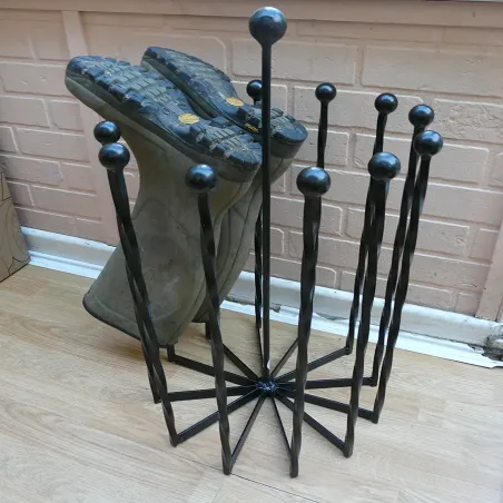 six pair Carousel welly boot holder rack wrought iron