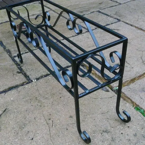 Wrought iron traditional free standing trough holder plant pot stand Wimborne wrought iron works
