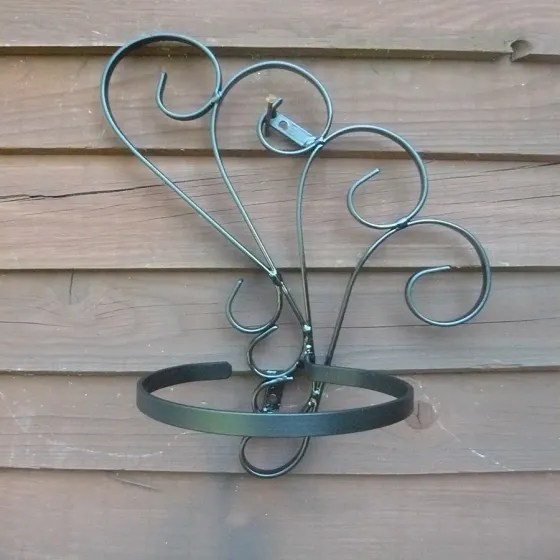 Wrought iron 6in flower pot holder wall mounted