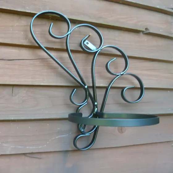 Wrought iron 6in flower pot holder wall mounted Wimborne wrought iron works