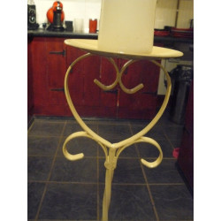 Candle holders shabby  chic wrought iron pair of heart candle holders